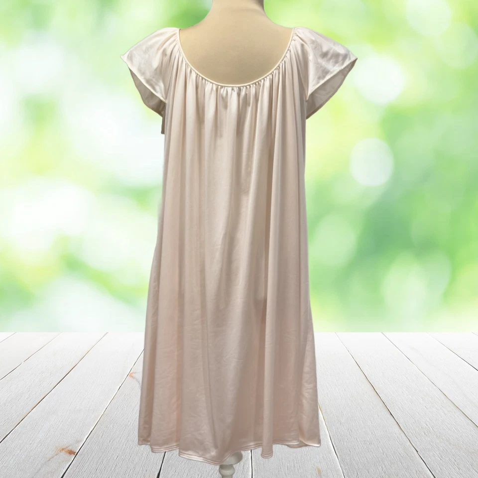 Camisón vintage Miss Elaine para mujer grande con encaje melocotón hecho en nailon EE. UU. AÑOS 70 Foto 2 de 4