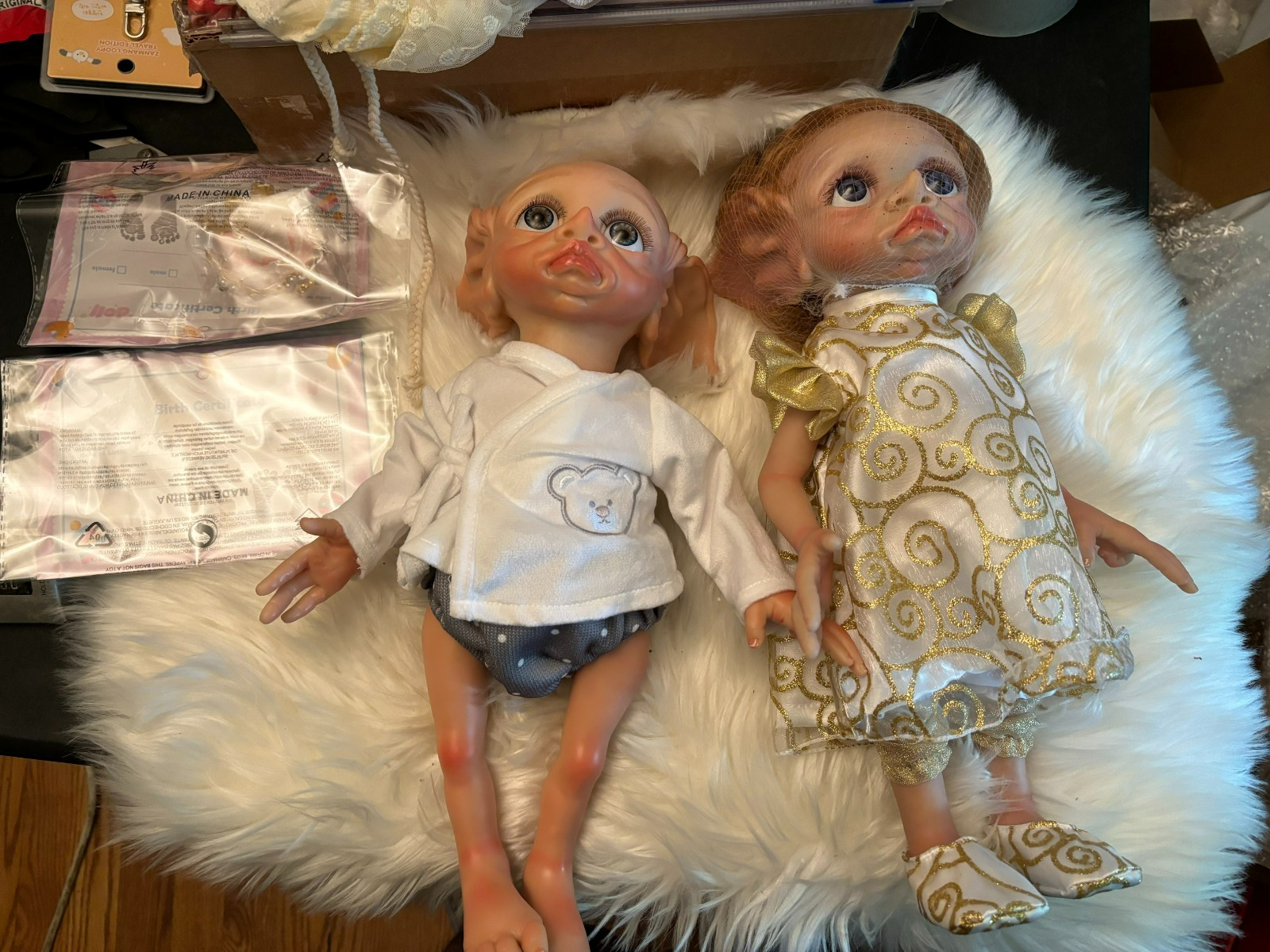 Reborn Fairy Elf Doll Set - Baby and Toddler 15 Inch Lifelike Dolls