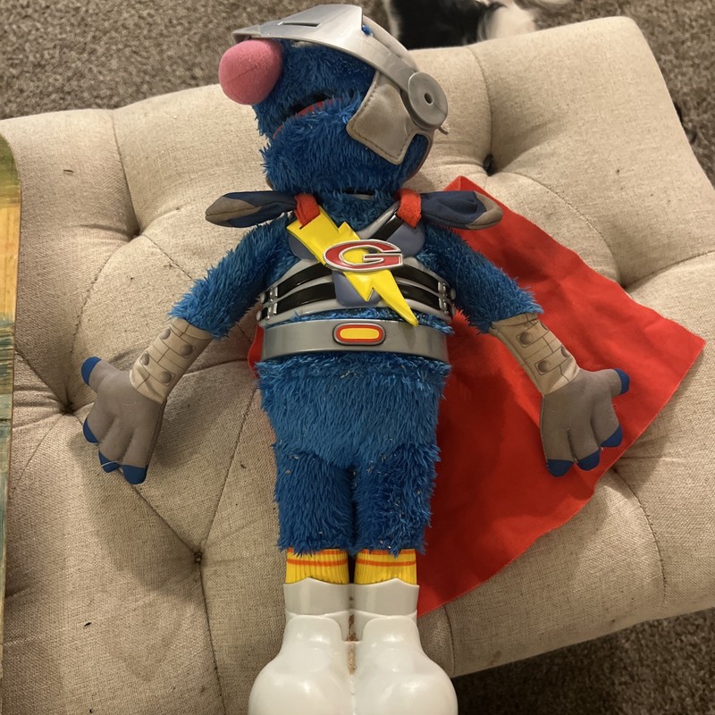 Sesame Street Flying Super Grover 2.0 Hasbro 2011 Talking Plush Working