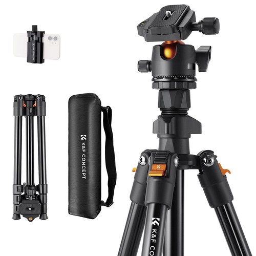 K&F Concept 64 pollici/163 cm treppiede per fotocamera, leggero viaggio esterno DSLR treppiede...