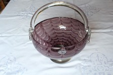 Glas Korb Royal Gallery Obstschale Zig-Zag Amethyst Violett Polen Art Glass 27cm