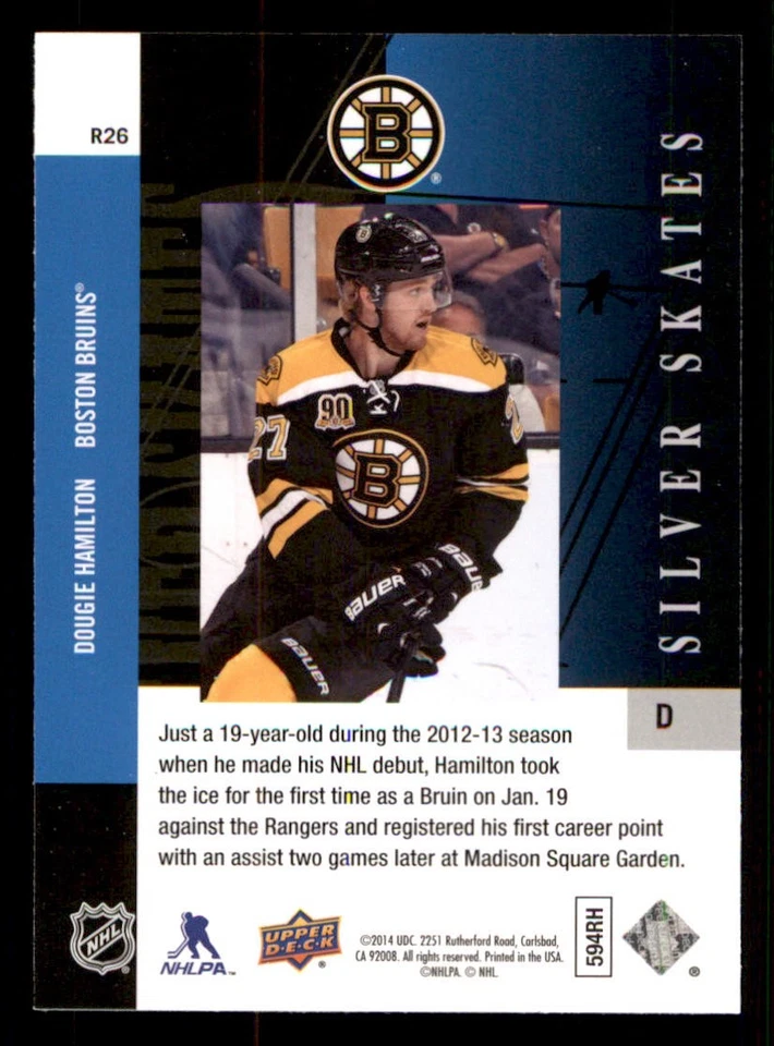 2013-14 SP Authentic 1993-94 SP Retro Silver Skates #R26 Dougie Hamilton - Image 2 of 2