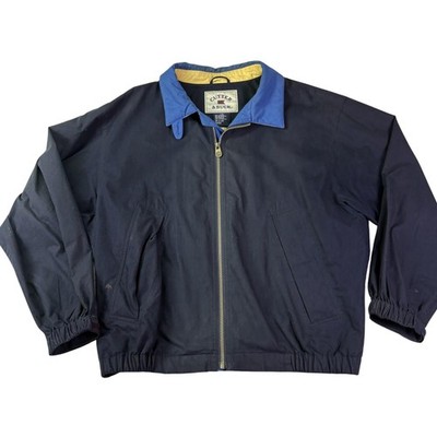 Cutter & Buck Jacket Mens Large Navy Blue Harrington Full Zip 