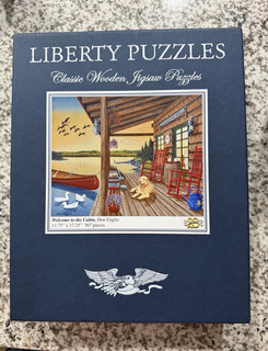 Liberty Puzzles Wooden Jigsaw "Welcome to the Cabin" 567pc Vintage 1993