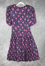 Vintage Betsy's Things Dress Womens Juniors Size 7/8 Prairie Floral Rayon USA