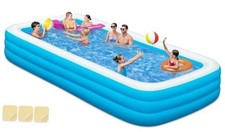 Large Inflatable Swimming Pool - 145" x 74" x 22" Oversized Family Blow Up