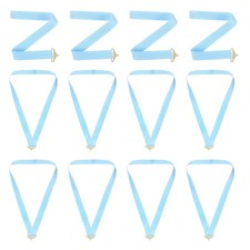 12 Pcs Award Neck Ribbons with Snap Clip Medal Lanyards, Sky Blue