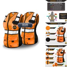 KwikSafety RoadBOSS Safety Vest for Women 2 Pack Class 2 Orange Large