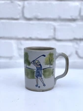Vintage Louisville Stoneware Lady Golfer Mug KY Pottery Coffee Cup LPGA