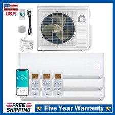 35000 BTU Ductless AC Tri Zone Mini Split Heat Pump Air Conditioner ,12K 12K 12K