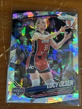 2025 WNBA Prizm Lucy Olsen Cracked Ice RC #104 Mystics