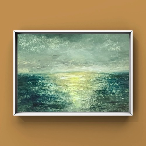 Original JOE MOORE Oil Painting 15x20cm Abstract Seascape Causeway Coast NI