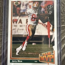 1991 Upper Deck Team MVP #475 Jerry Rice (HoF San Francisco 49ers) Football Card