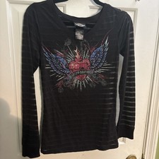 Vintage Harley Davidson flaming heart women’s long sleeve shirt size Small
