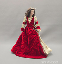 Vintage 1987 Franklin Mint Heirloom Juliet Porcelain Doll Victorian Red Dress