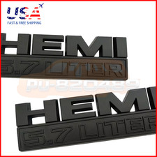 2pcs Hemi 5.7 Liter Side Fender Badge Matte Black Emblem For Ram 1500 2500 3500 2pcs Hemi 5.7 Liter Side Fender Badge Matte Black Emblem For Ram 1500 2500 3500
