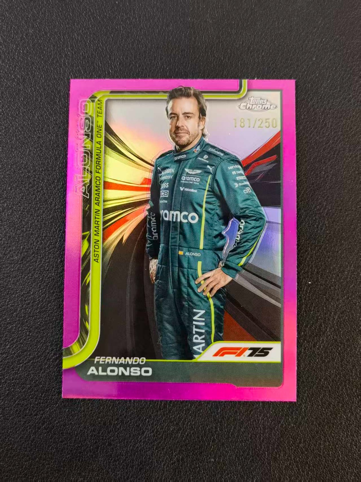 2025 Topps Chrome F1 Fernando Alonso Pink 181/250 #9 AMB