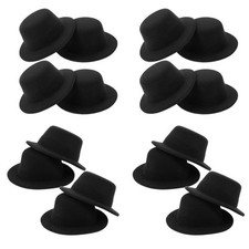 Mini Snowman Hat 16pcs Miniature Top Hats Tiny Formal Black DIY Christmas