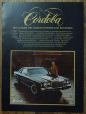 1976 Chrysler Cordoba With Computer Controlled Lean Burn Engine. Magazine Ad 1976 Chrysler Cordoba With Computer Controlled Lean Burn Engine. Magazine Ad