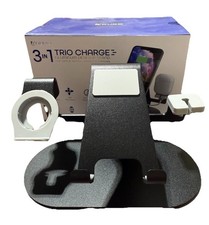 ALUMINUM 3 IN 1 CHARGING STAND FOR IPHONE, WATCH,  AIRPODS ADURO TRIO BLACK