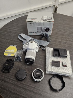 Canon EOS Kiss X7 Digital SLR Camera Kit White EF-S 18-55mm & EF 