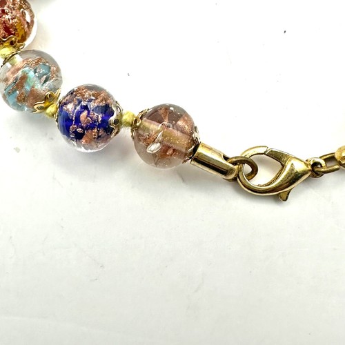 Pulsera de cuentas de cristal de Murano multicolor dorado azul rojo transparente crema rojo verde informal - Imagen 7 de 9