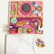 Wooden Makeup Toy Set Pretend Wood Beauty Salon 10 Pieces  for Toddler NEW