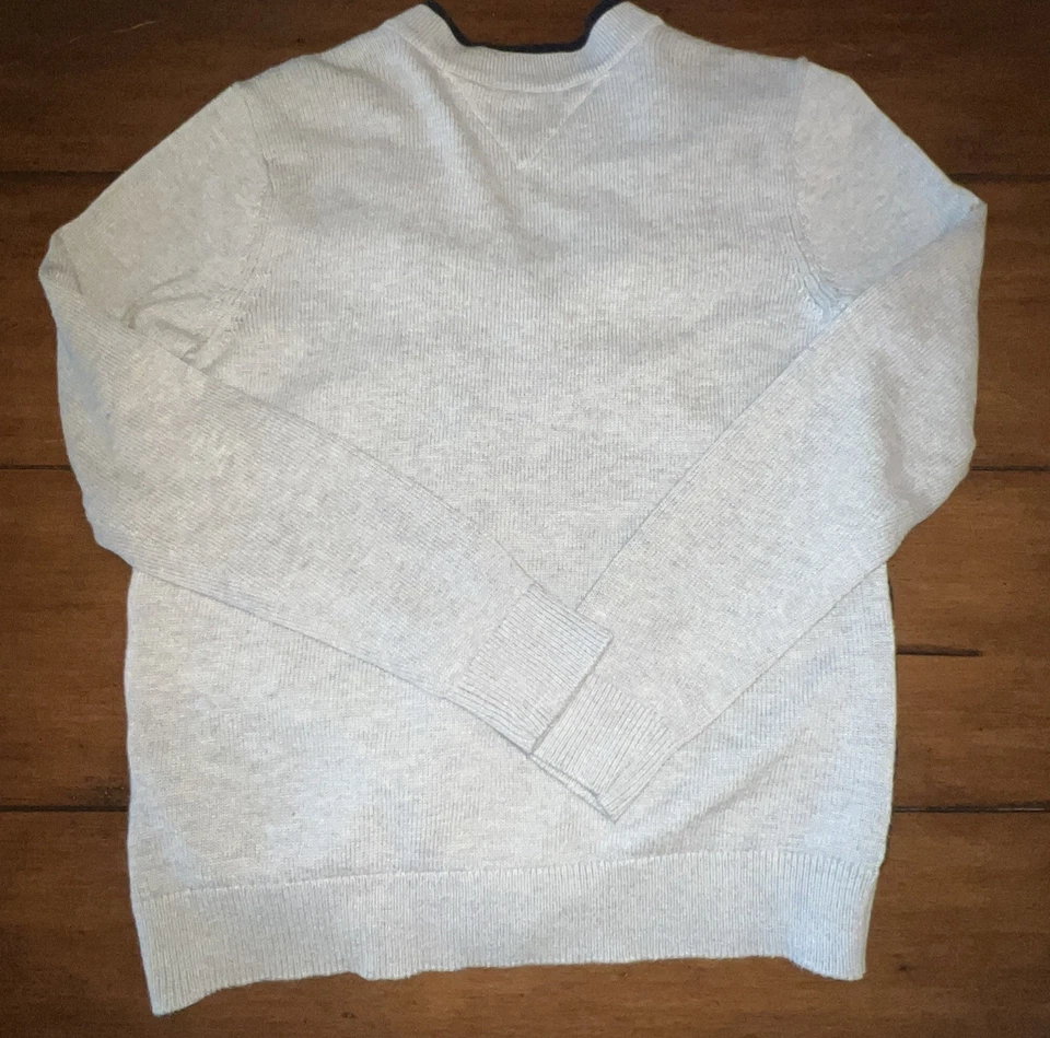TOMMY HILFIGER Niños Talla Mediana Cárdigan Gris Suéter Azul Marino Chaqueta acolchada Letterman Foto 2 de 4