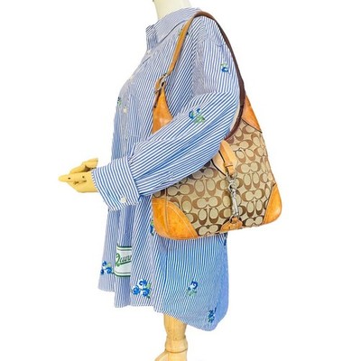 バッグ Coach Signature Ergo Hobo Bag Half moon Coach Half Moon Signature Canvas Shoulder Bag Beige