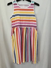 Wonder Nation  White Stripe Tank Dress Girls Play With Pockets  Many sizes NEW