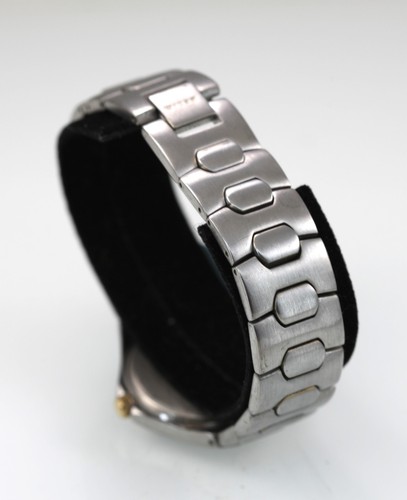 Relic Folio Montre Hommes Argent Or Acier Inoxydable 30m Batterie Noir à Quartz - Photo 2 sur 6