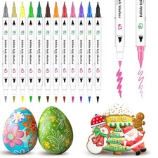 Edible Markers for Cookie Decorating,12Pcs Food Coloring Pens Double Side Foo