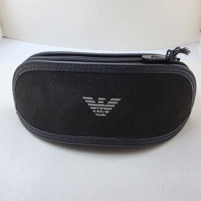 Emporio Armani Glasses Sunglasses Case Black Top Zipper Soft Pouch
