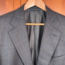 Brooks Brothers Blazer Men 46R Gray Glen Check 2 BTN Golden Fleece Hand Tailored
