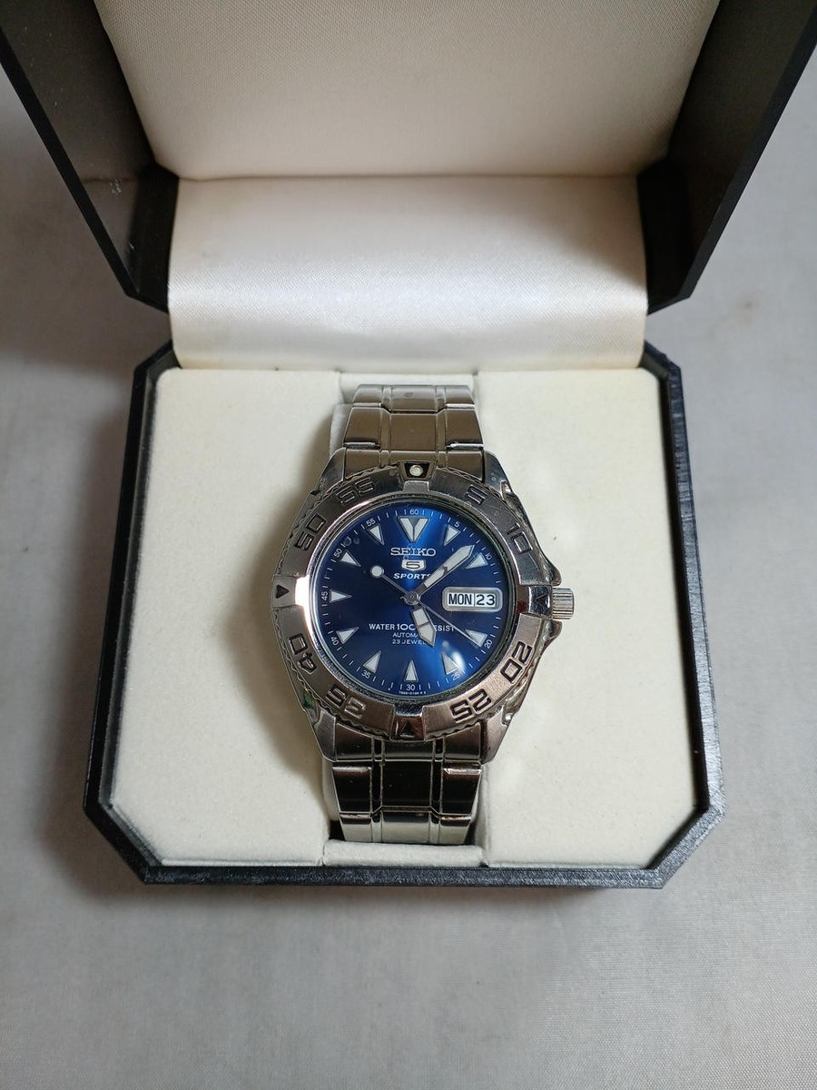Seiko 5 7S36-00Y0 Sport Automatic Unisex Watch Blue Dial