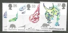Great Britain # 1387-91 MNH PO Fresh Cmplt Set Dinosaurs!  ('25 SCV $3.40)