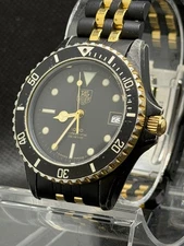 Vintage TAG Heuer 1000 980.029N Black Coral PVD Gold Diver 38mm Quartz Watch