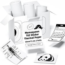 Phomemo 50mm T02 M02 White Thermal Sticker Paper, 3Rolls