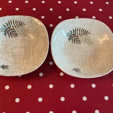 Two J & G Meakin Dishes/soup Bowls. 1950’s Sol Rock Fern
