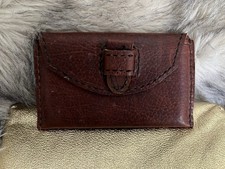 Vintage Handcrafted Leather Mini Envelope Wallet Unisex Clutch/Passport Wallet