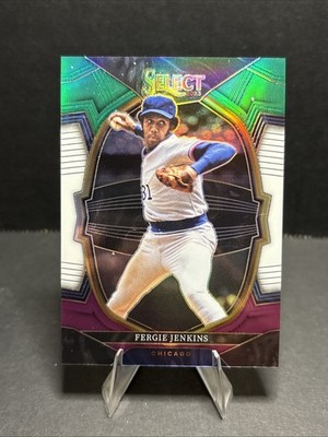 2023 Panini Select #89 Fergie Jenkins Green/White/Purple Prizm /199 Chicago Cubs