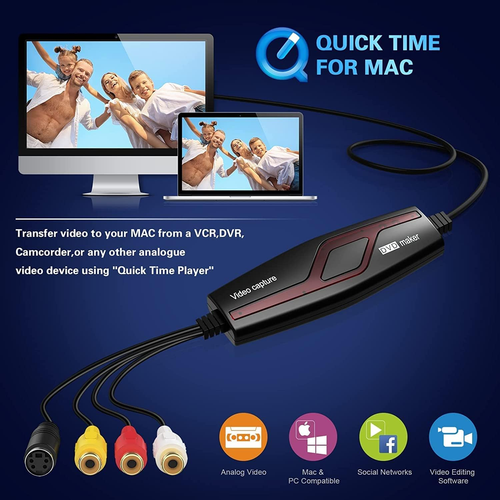 Video Capture Card Convert Hi8 VHS to Digital DVD w/ Scart AV Adapter UK - Picture 7 of 12