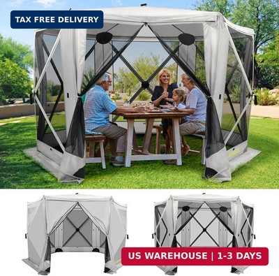 Raynesys 6 Sided Pop Up Gazebo Tent, Camping Screen Tent for 6-8 Person Foldable