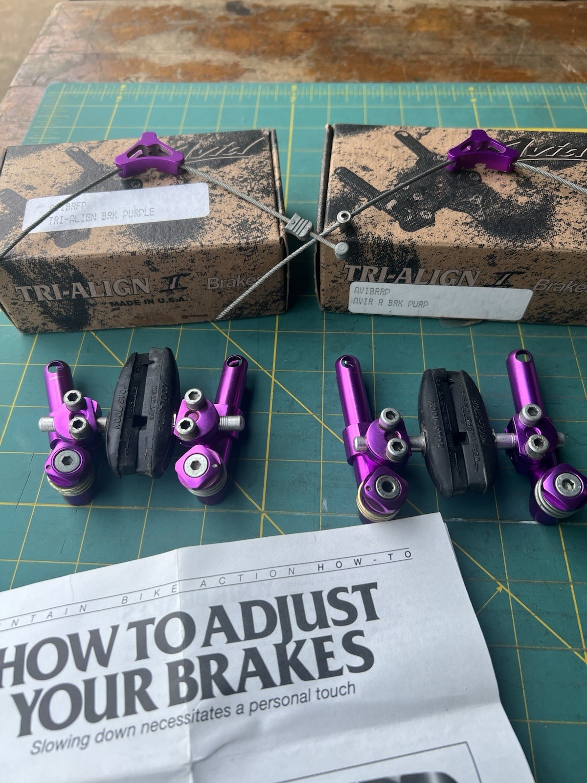 vintage Avid Tri-Align II Cantilver Brakes Set Front & Rear Purple 3DV Mountain (409.95 USD) vintage Avid Tri-Align II Cantilver Brakes Set Front & Rear Purple 3DV Mountain (409.95 USD)