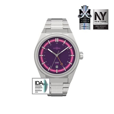 Hvilina Nombro Hybrid Automatic Synthwave GMT men's watch Design Award 2024