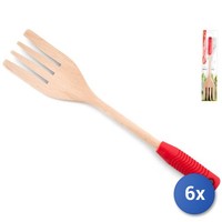 6X Holzgabel Mit Rotem Griff Cm30 Home