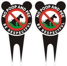 No Dog Poop Signs for Yard with Stake 2 Pack 11.81" X 5.91" - Be Respectful Po