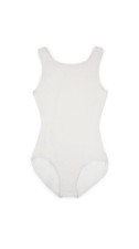 girls Classic High-neck Tank athletic leotards, White, 8 10 US