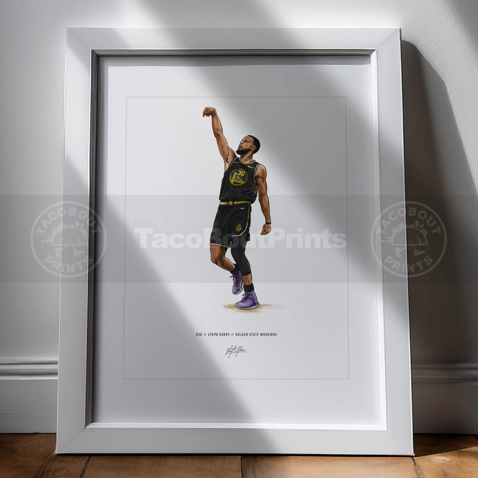 Pôster Stephen Curry v2 Golden State Warriors basquete impressão 8x10 - Imagem 2 de 4