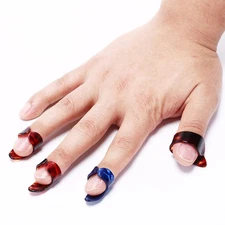 4pcs Finger Guitar Pick 1 Thumb 3 Finger picks Plectrum Color Ra.SE